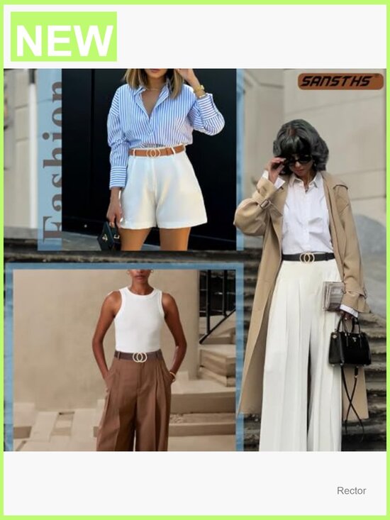 3 Pack Women Belts for Jeans Pants Dresses, Double O-Ring Gold Buckle